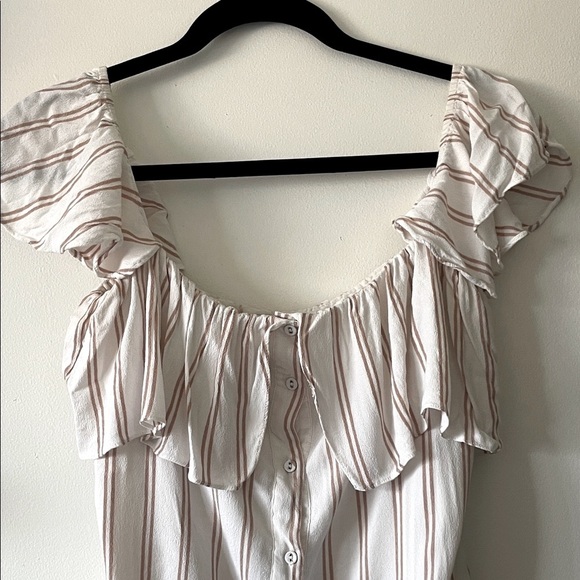 Privacy Please Ruffle Stripe Blouse-Small - Picture 10 of 11